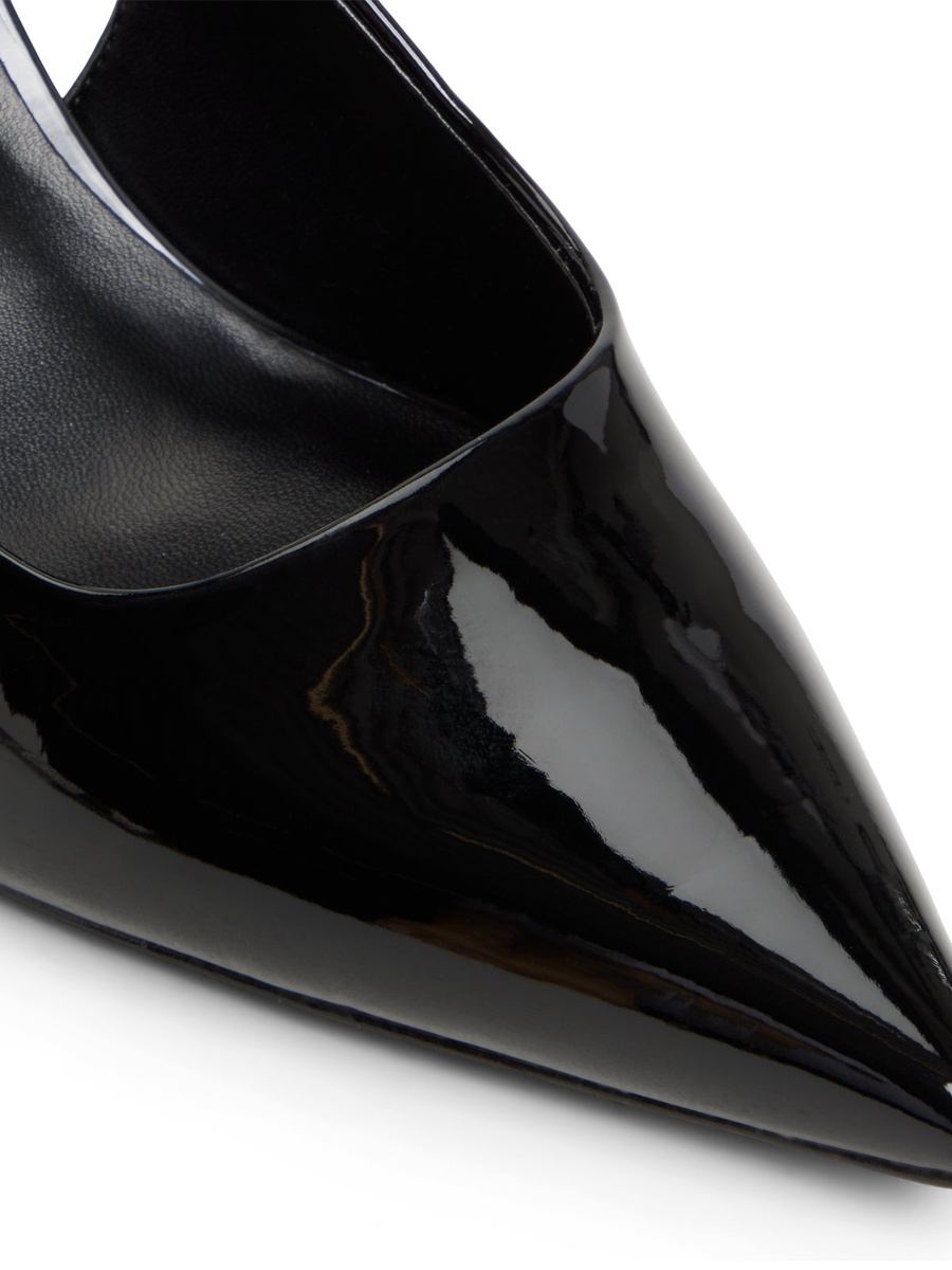 Women Black Pointed Toe Slingback Flats