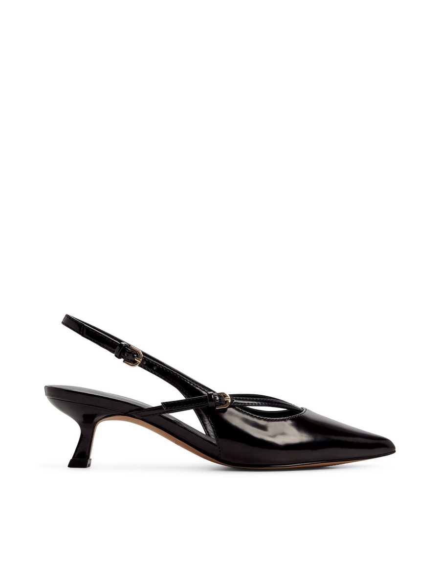 Women Black Pointed Toe Flats with Ankle Strap