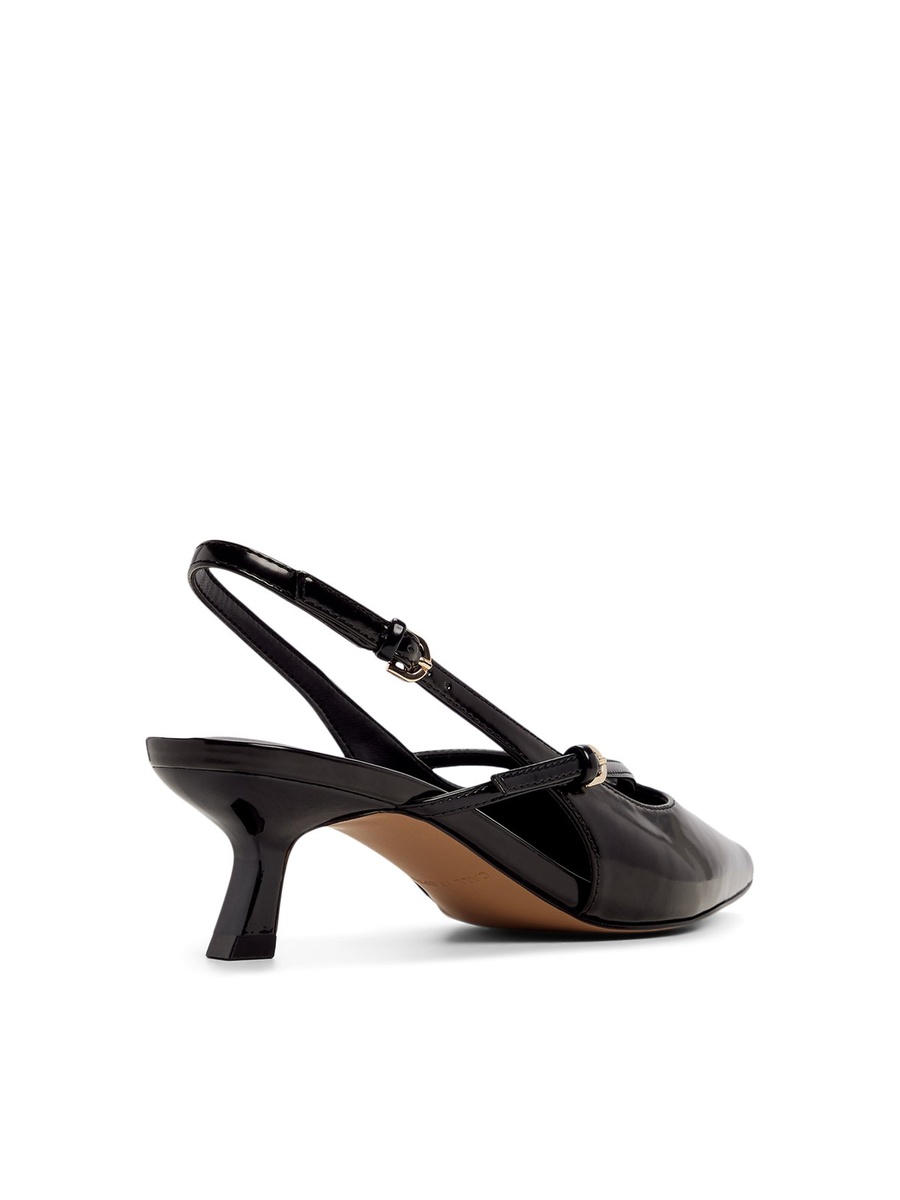 Women Black Pointed Toe Flats with Ankle Strap