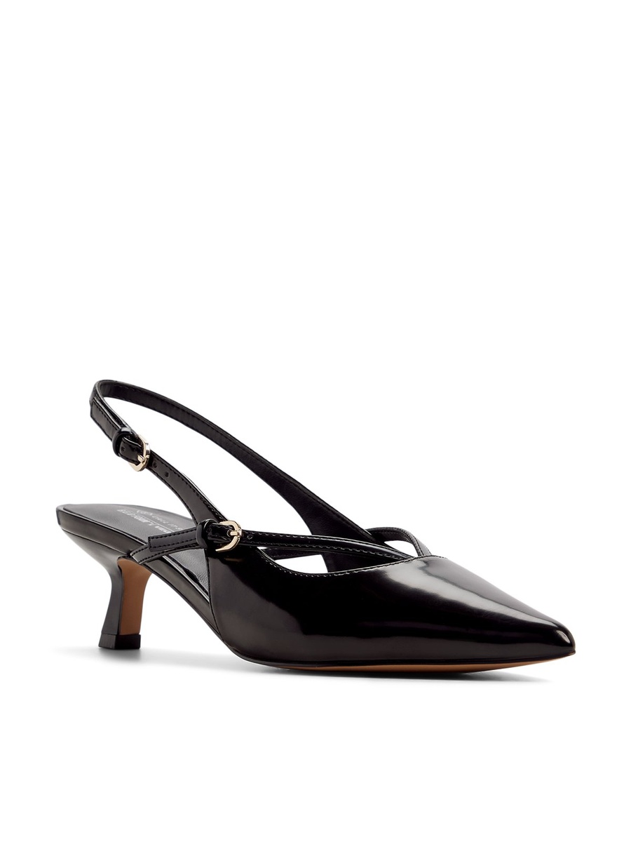 Women Black Pointed Toe Flats with Ankle Strap