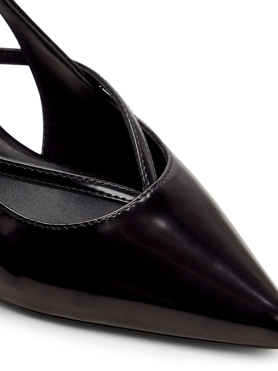 Women Black Pointed Toe Flats with Ankle Strap