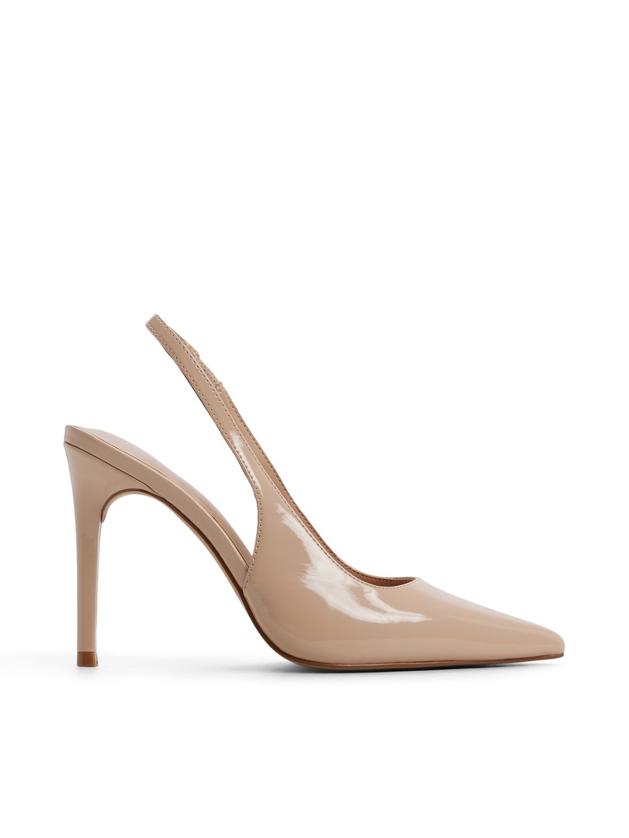 Women Beige Pointed Toe Slingback Flats