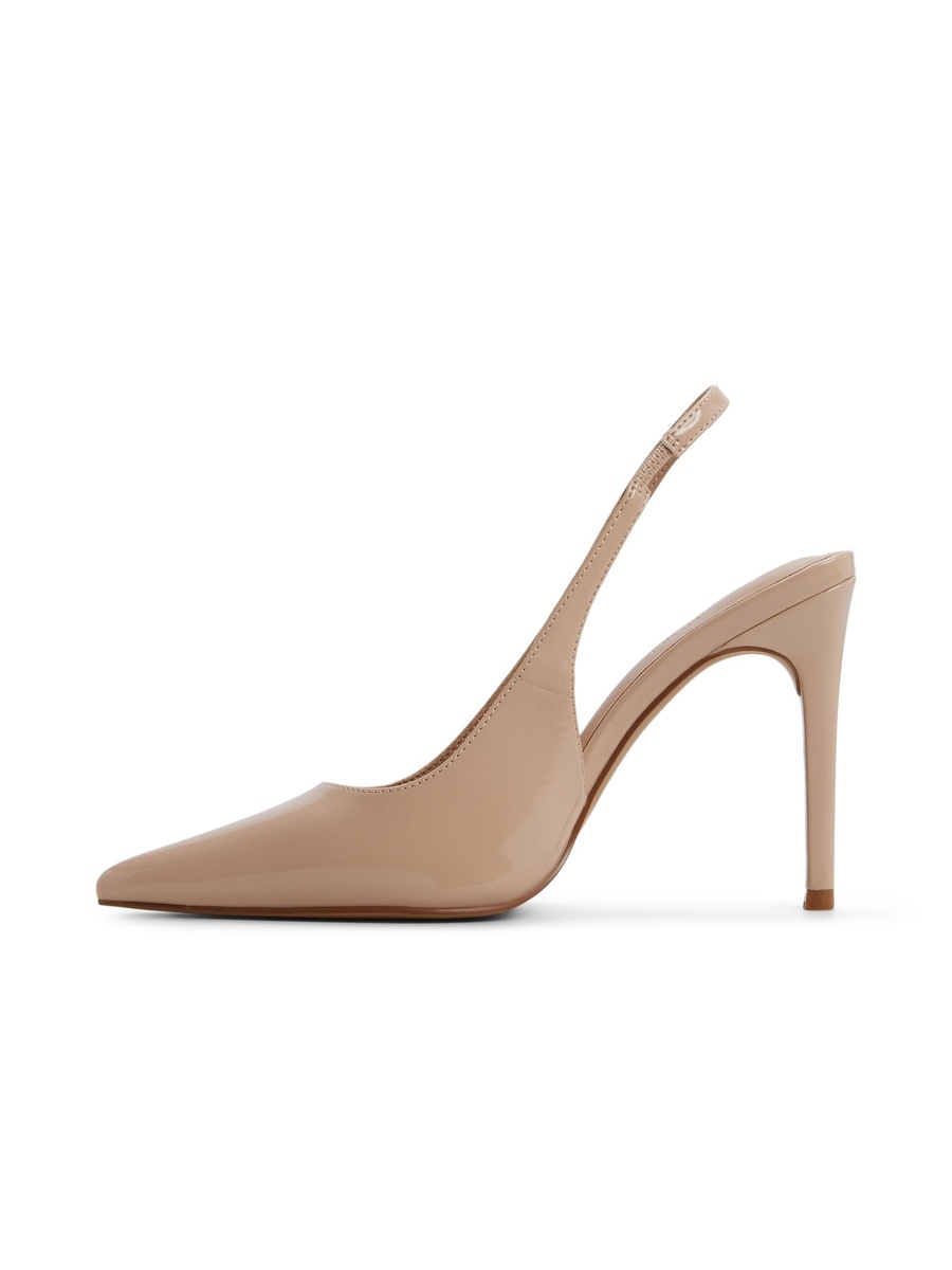Women Beige Pointed Toe Slingback Flats