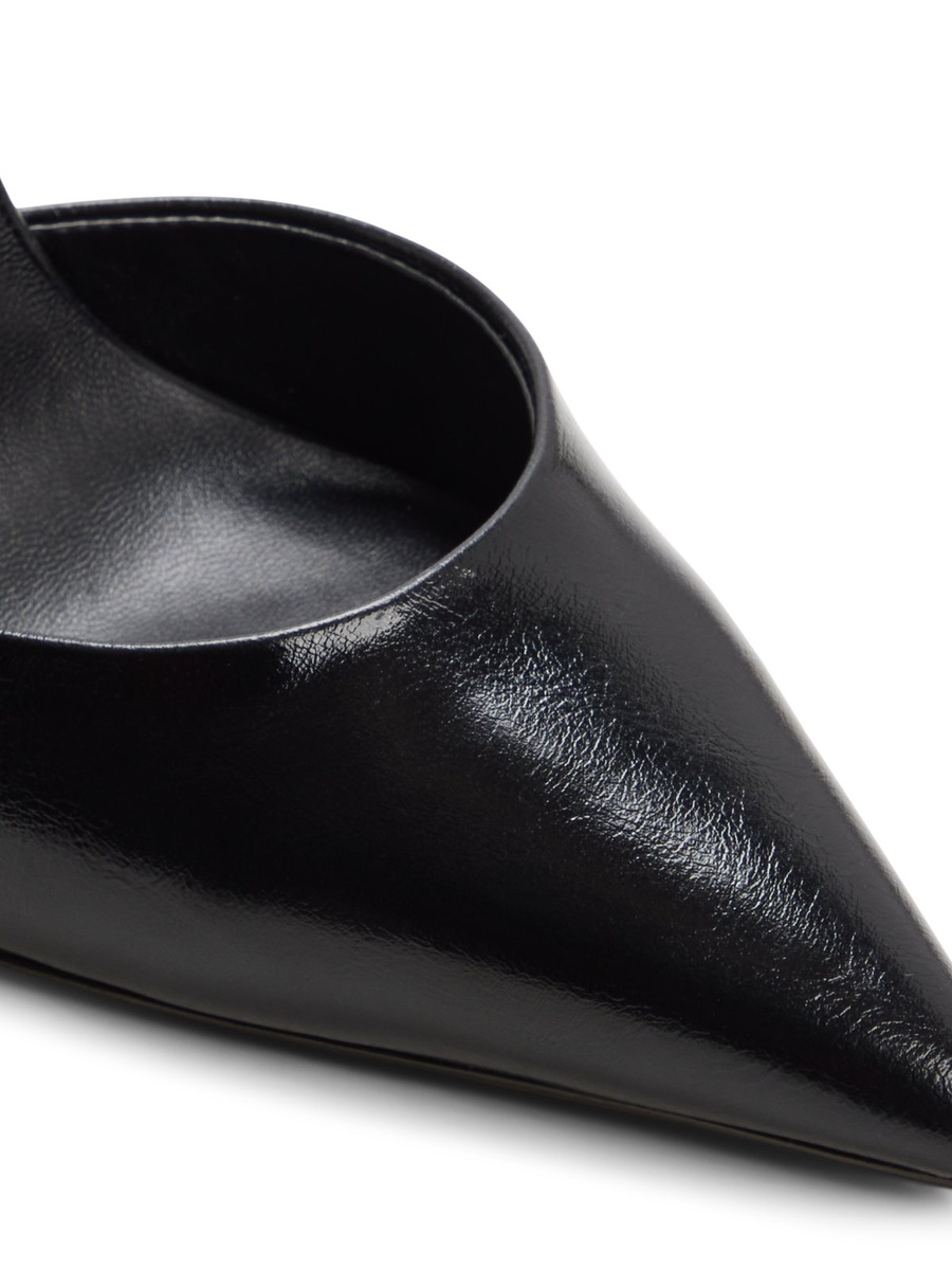 Women Black Pointed Toe Slingback Pumps