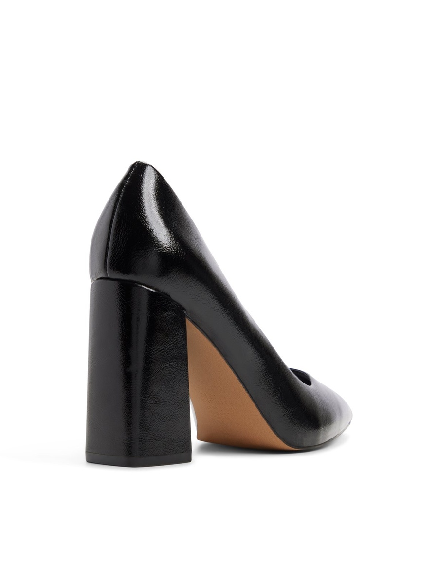 Women Black Pointed Toe Block Heel Pumps