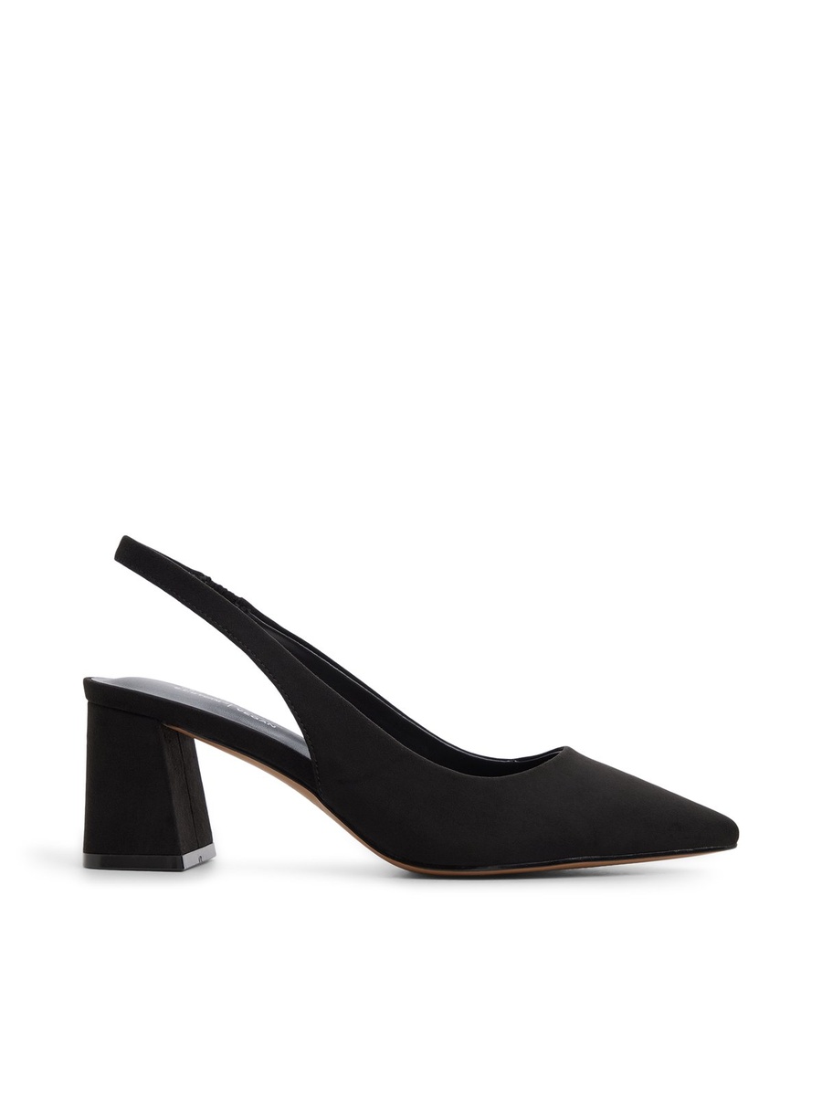 Women Black Pointed Toe Slingback Flats