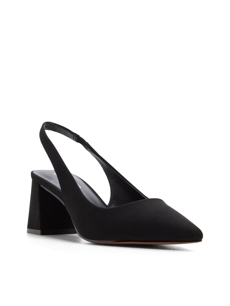 Women Black Pointed Toe Slingback Flats