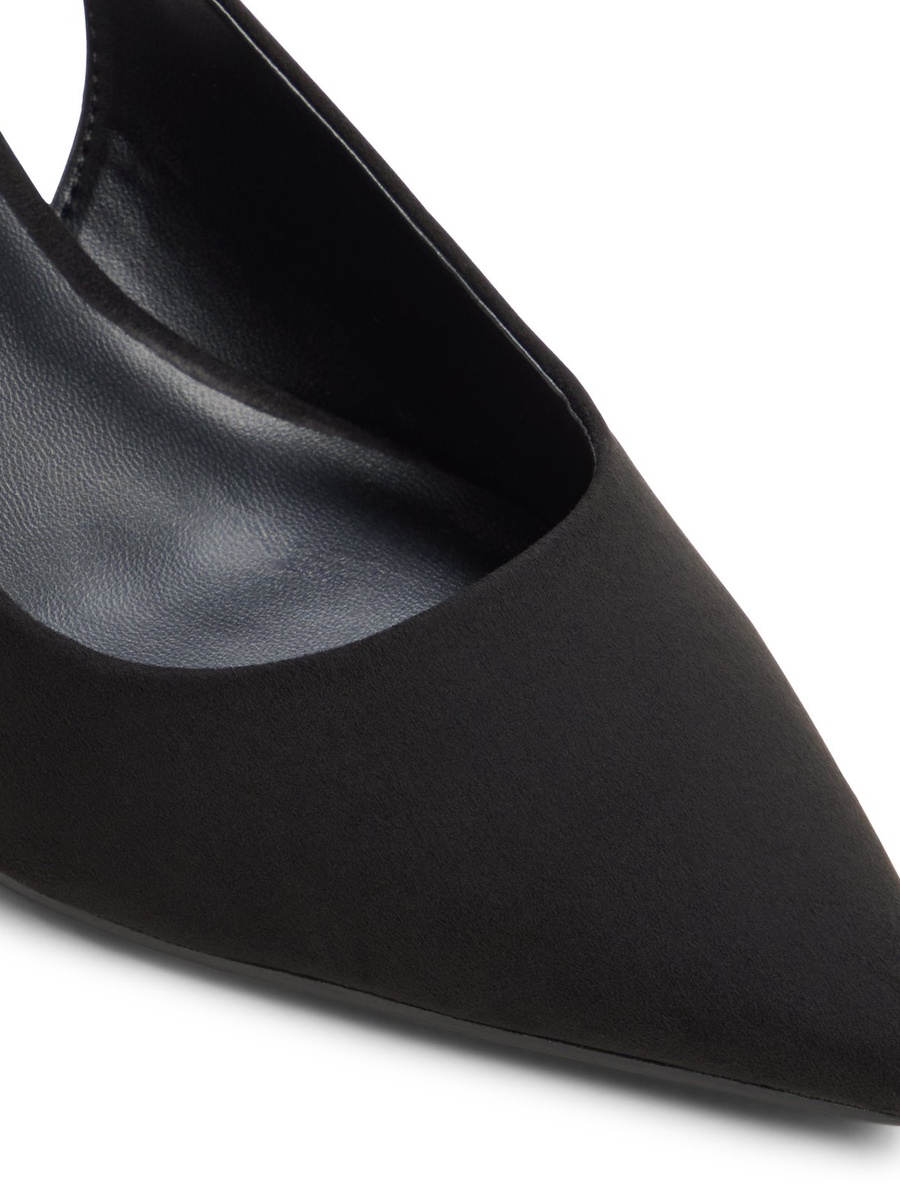 Women Black Pointed Toe Slingback Flats