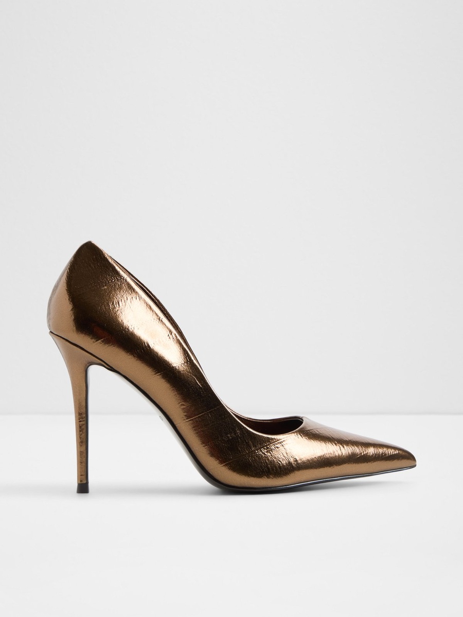 Bronze Metallic Pointed-Toe Flats
