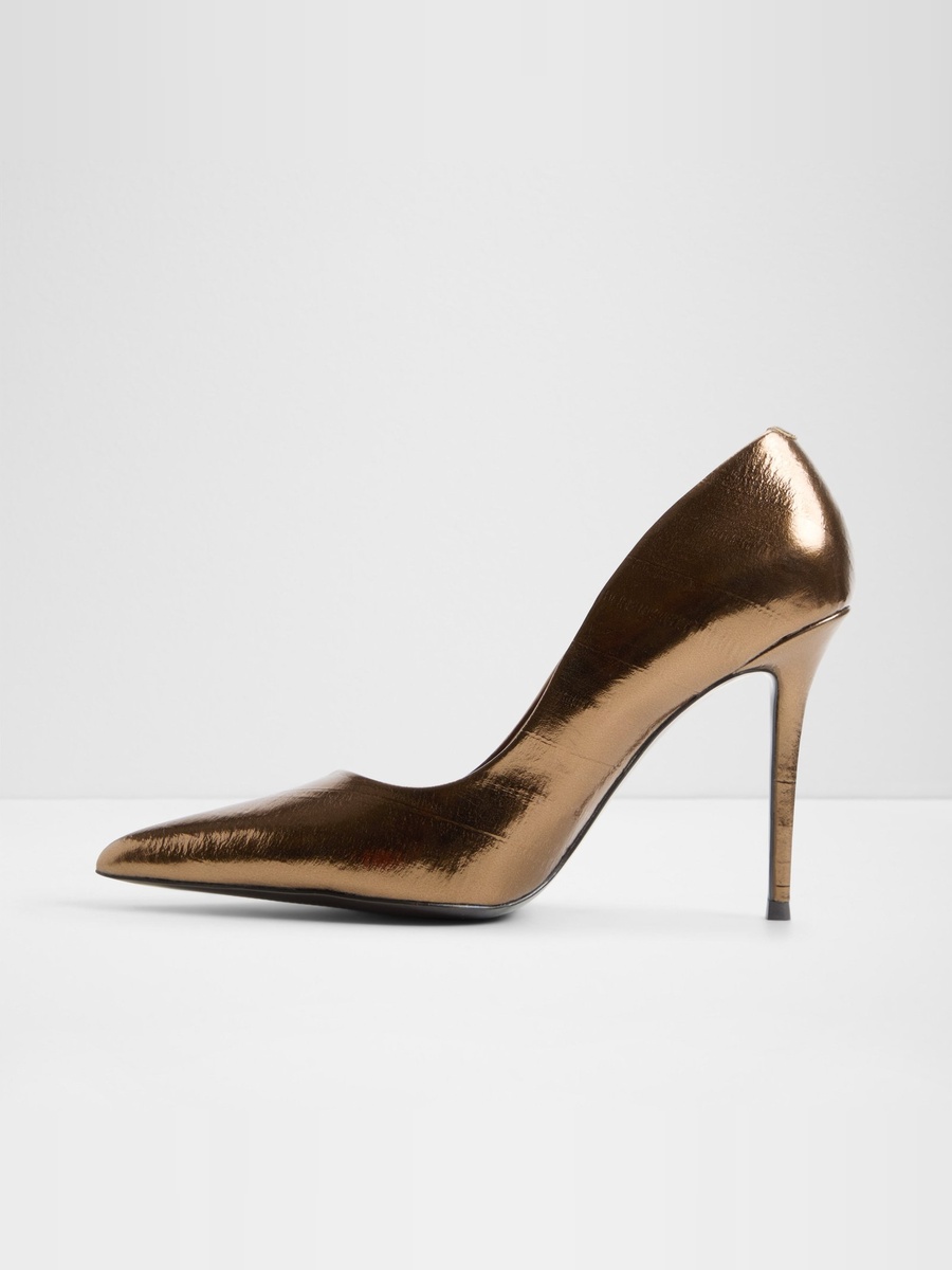 Bronze Metallic Pointed-Toe Flats