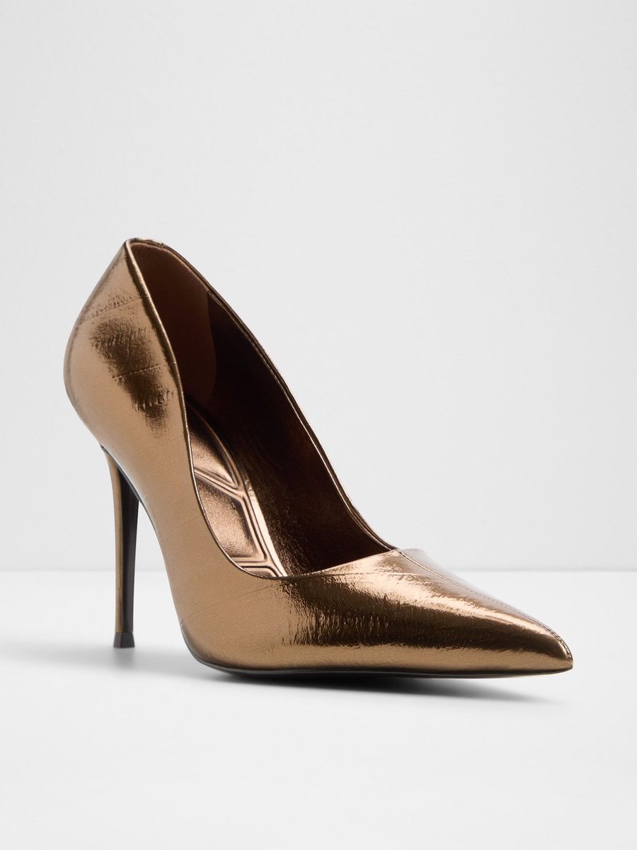 Bronze Metallic Pointed-Toe Flats