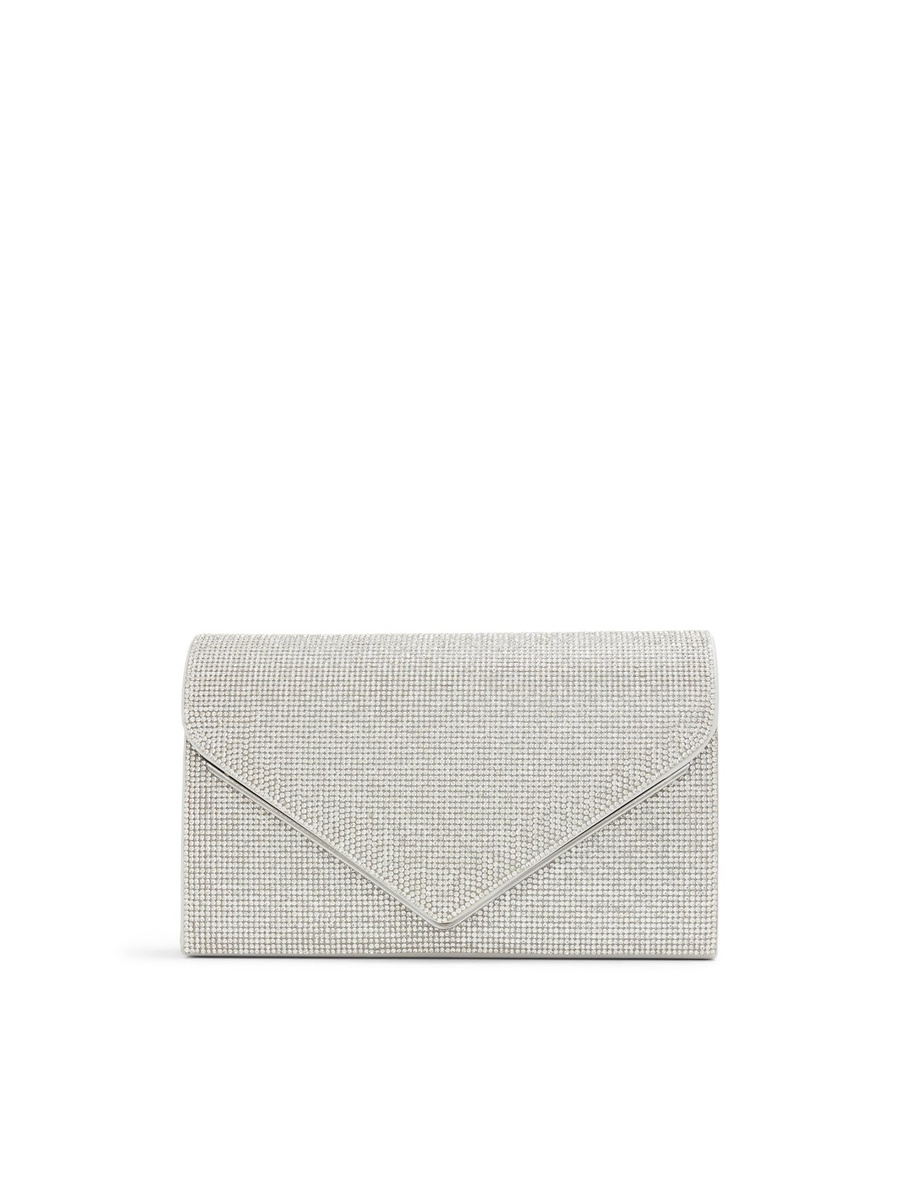 Women Grey Embellished Clutch