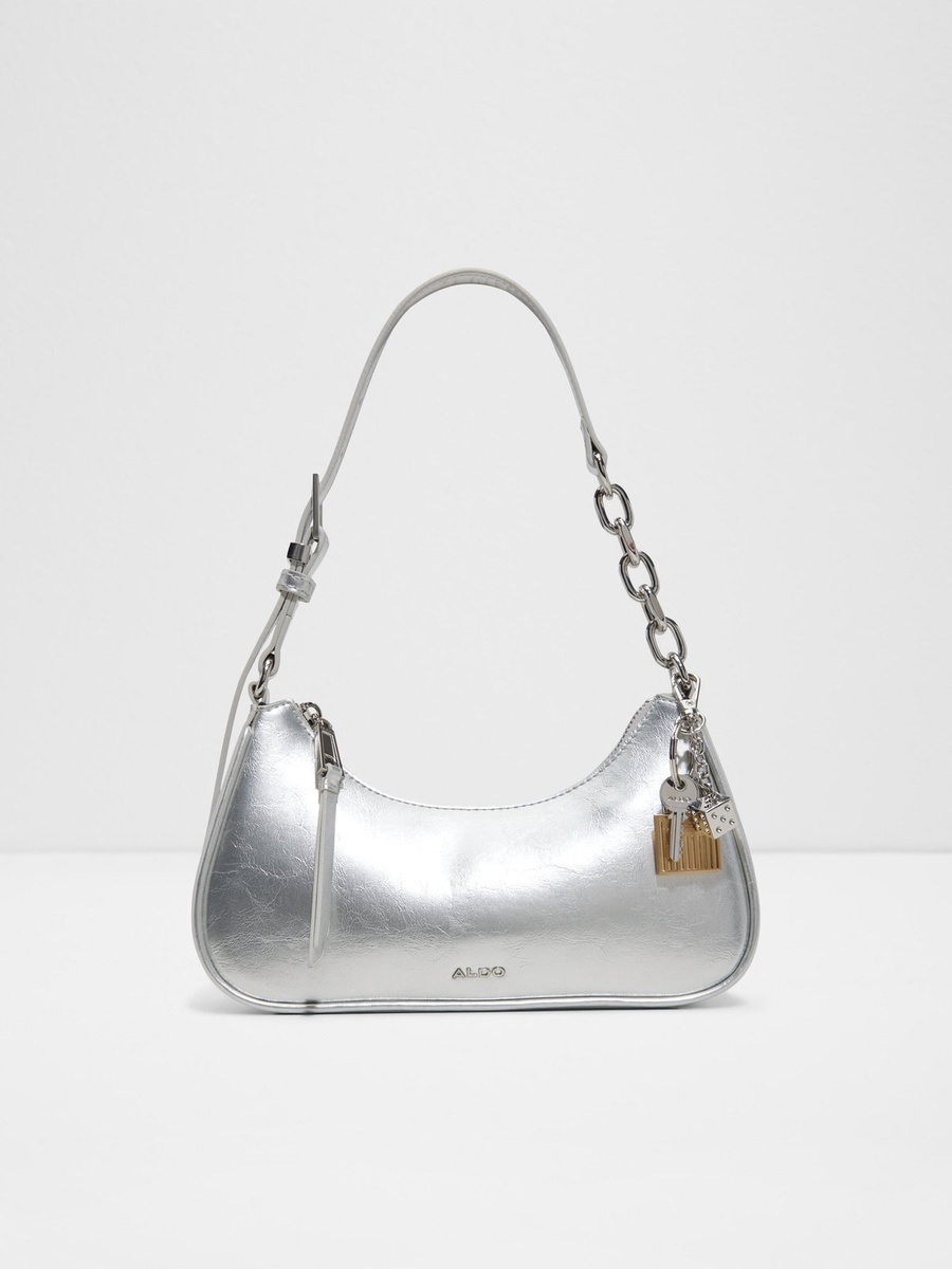 Women Silver Metallic Handbag