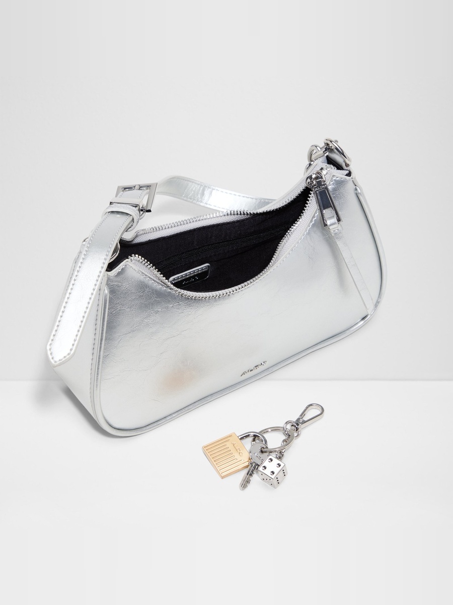 Women Silver Metallic Handbag