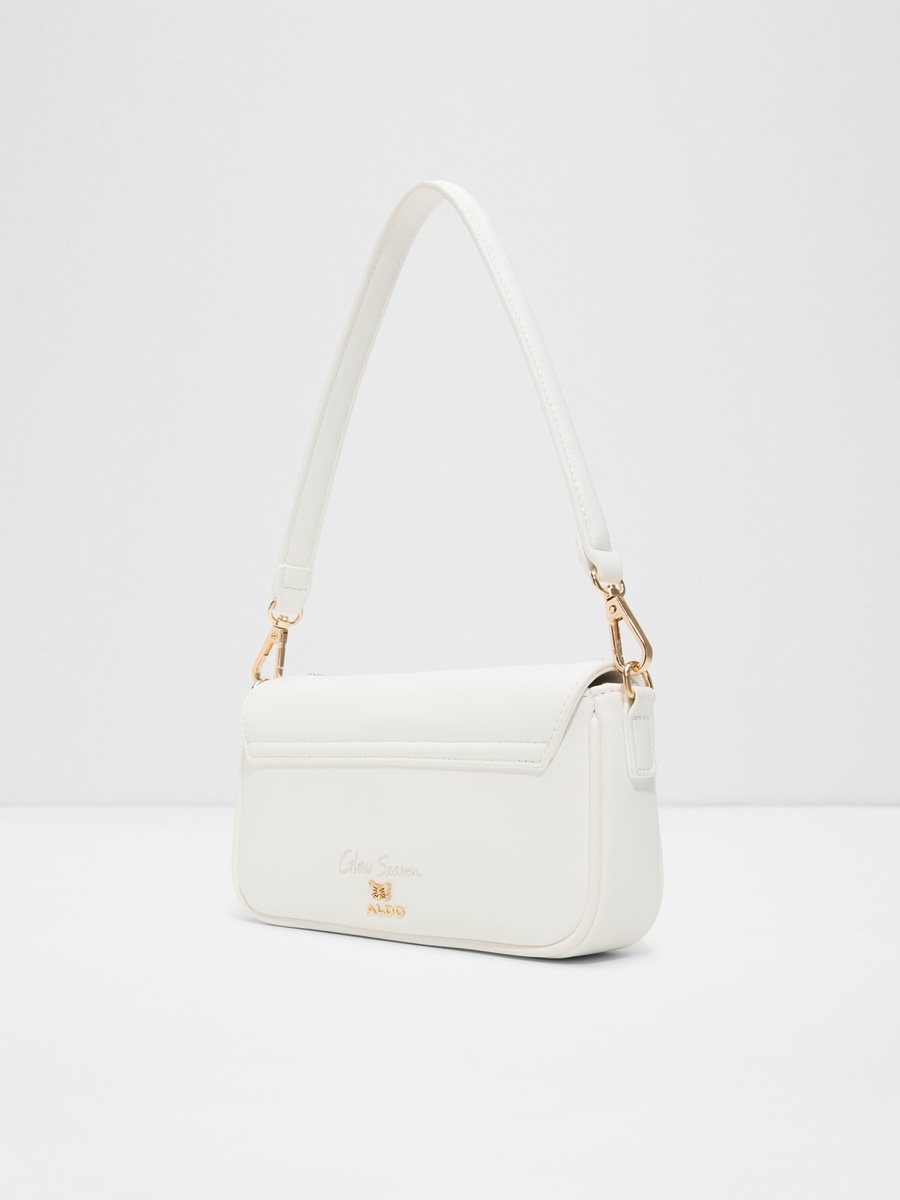 White Butterfly Embellished Shoulder Bag