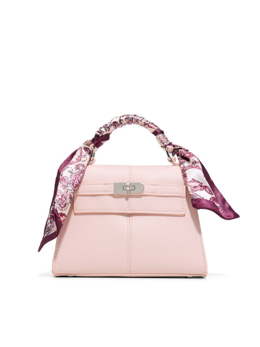 Women Light Pink Plain Handbag
