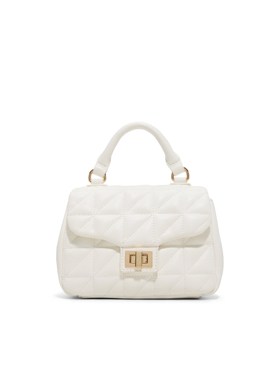 Women White Quilted Handbag