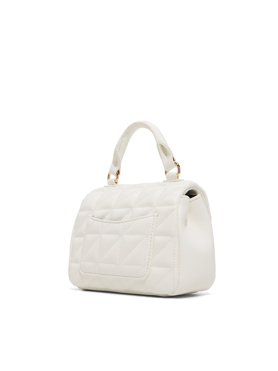 Women White Quilted Handbag