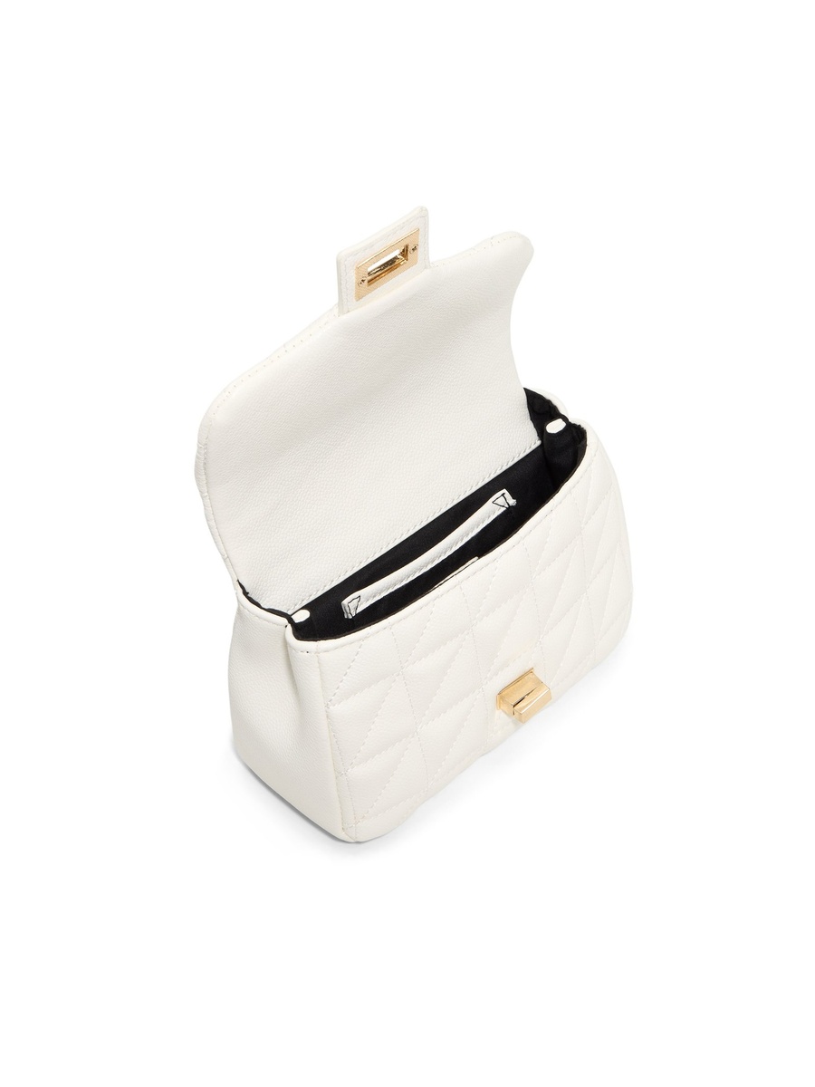 Women White Quilted Handbag