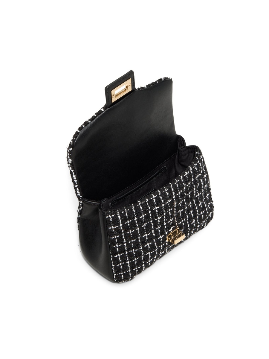 Women Black Tweed Handbag