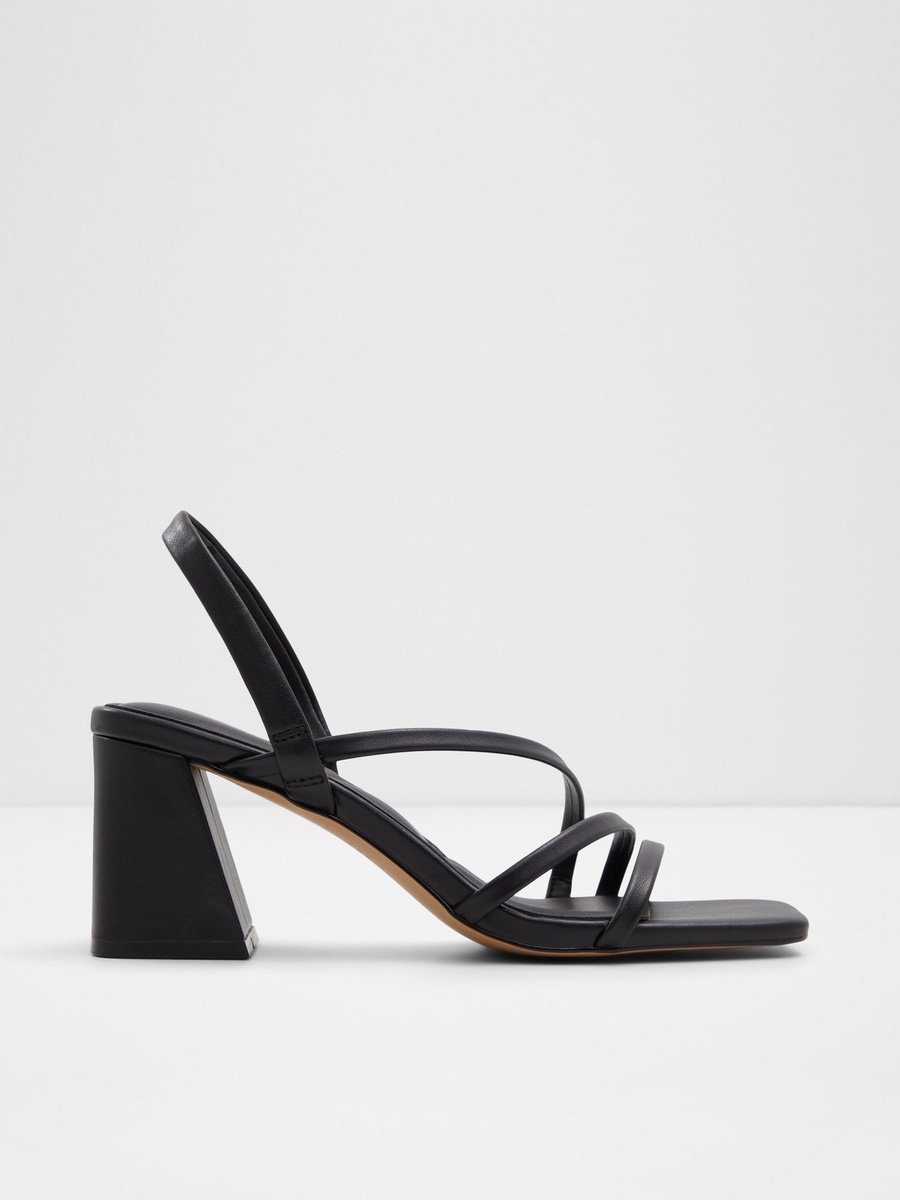 Women Black Mid-Heel Strappy Sandals