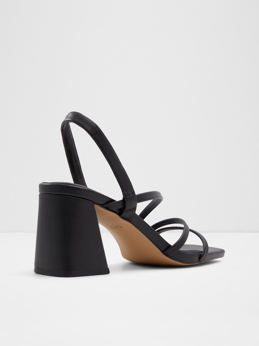 Women Black Mid-Heel Strappy Sandals