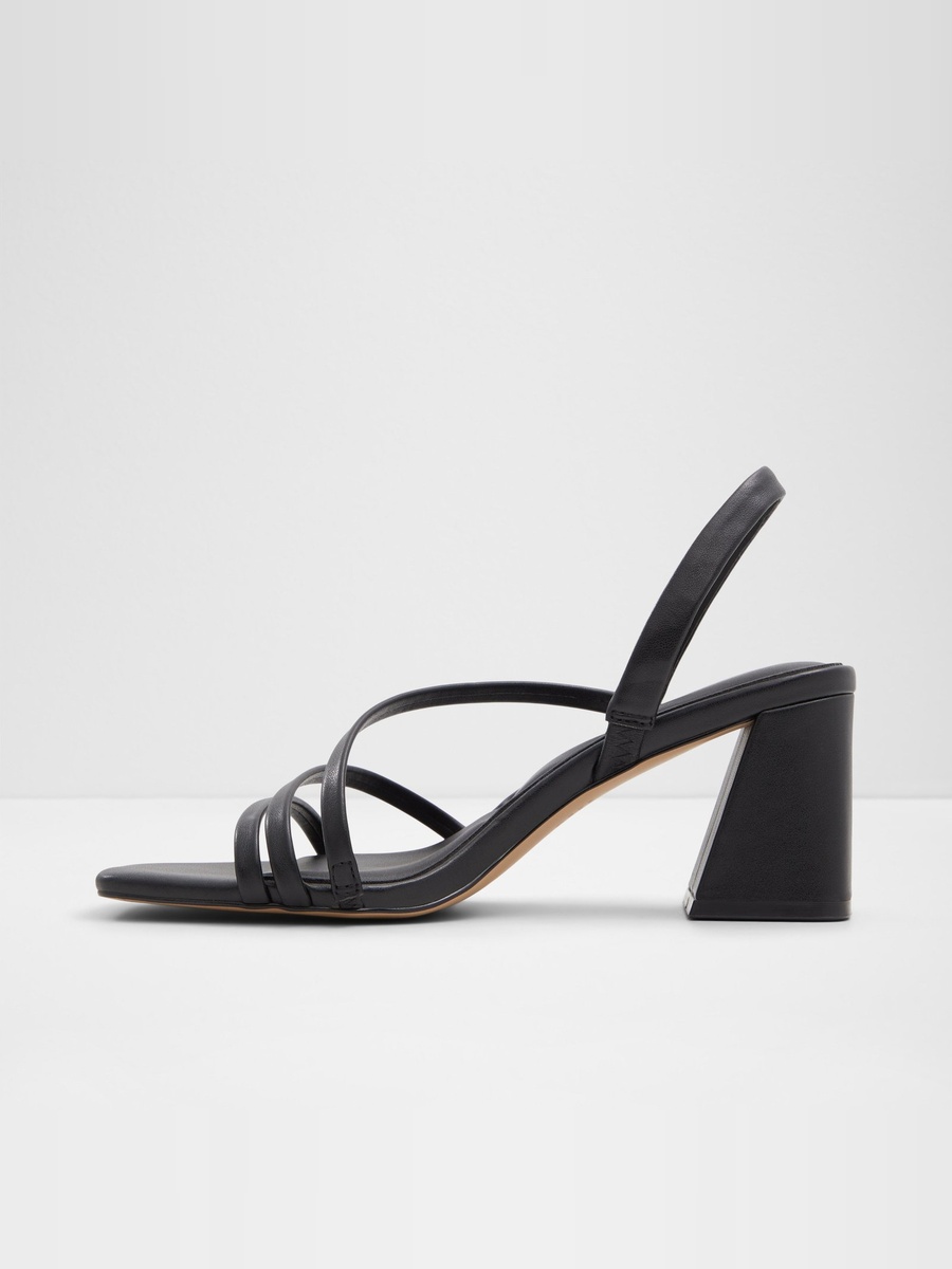 Women Black Mid-Heel Strappy Sandals