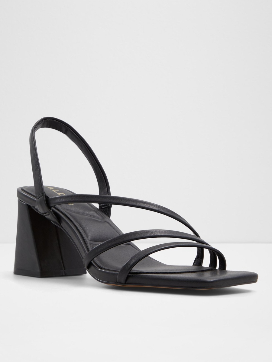 Women Black Mid-Heel Strappy Sandals