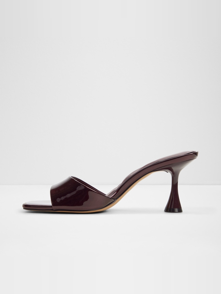 Women Coffee Brown Mid-Heel Mules