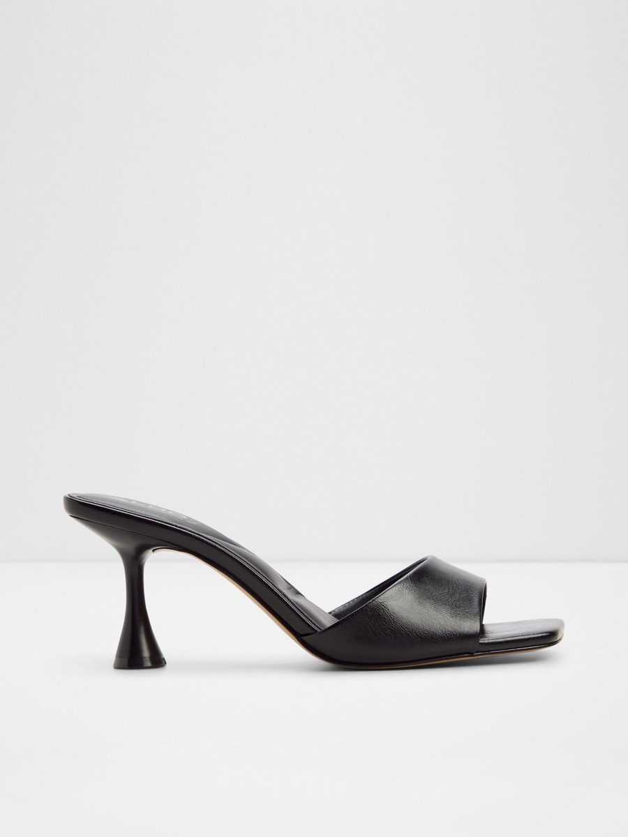 Women Black Mid Heel Sandals