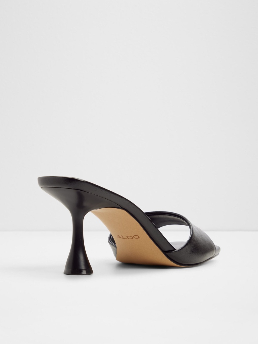 Women Black Mid Heel Sandals