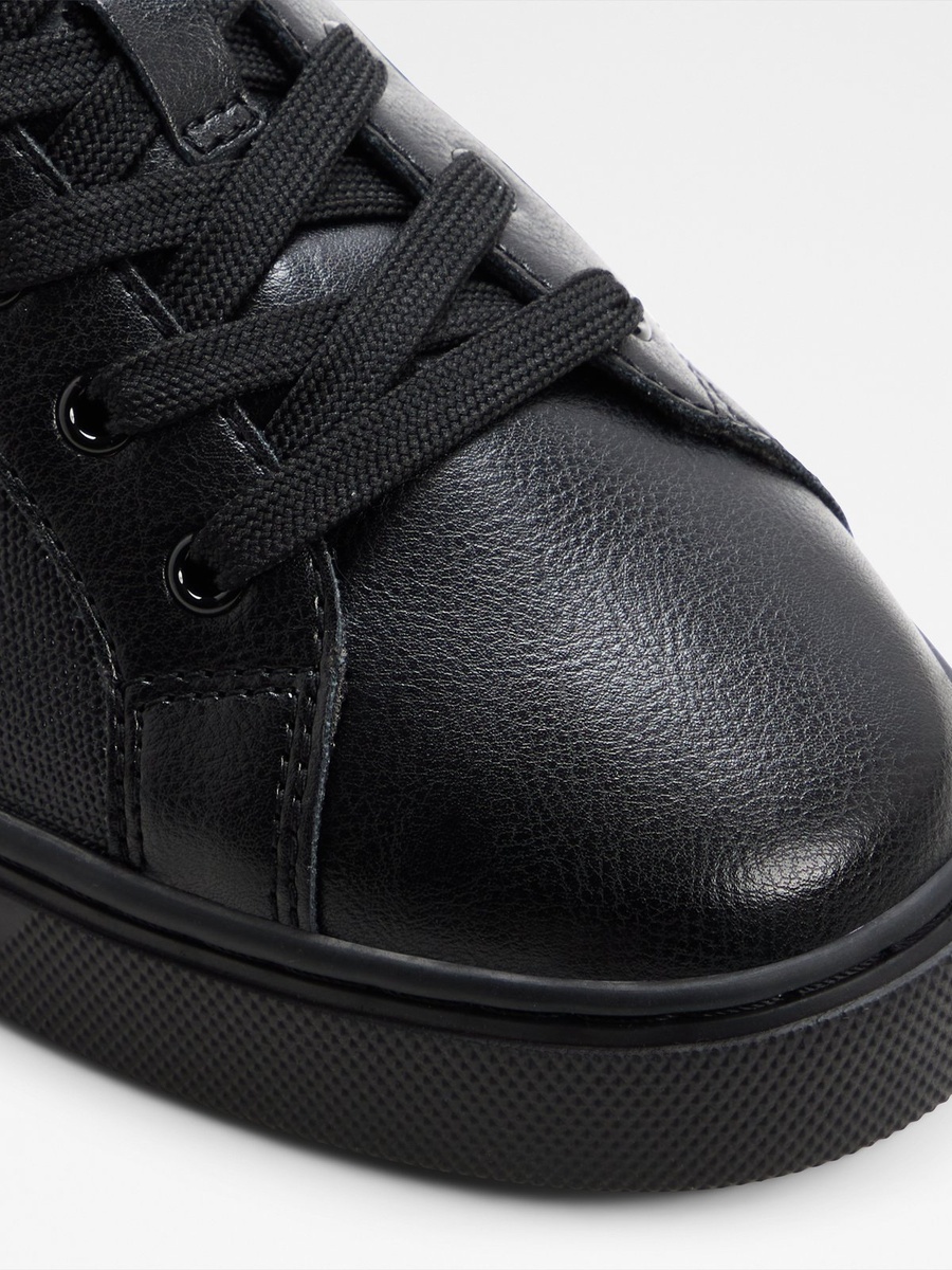 Women Black PU Sports Sneakers with Charm Detail