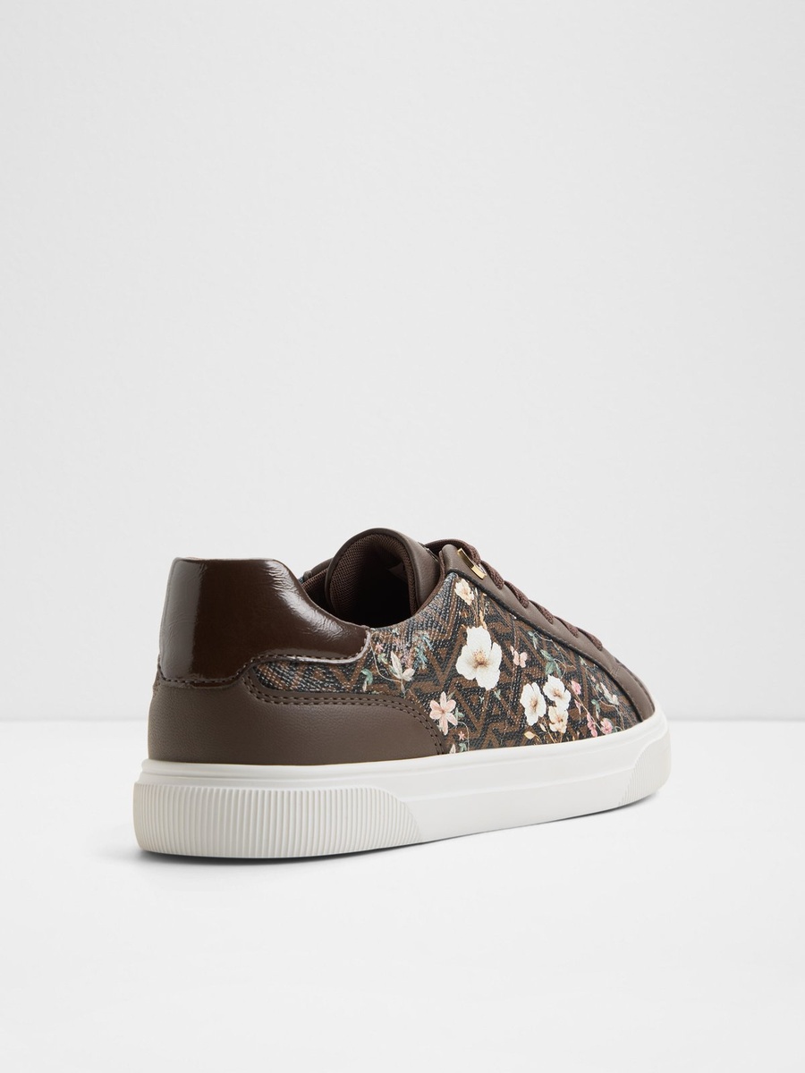 Women Floral Pattern PU Sports Sneakers