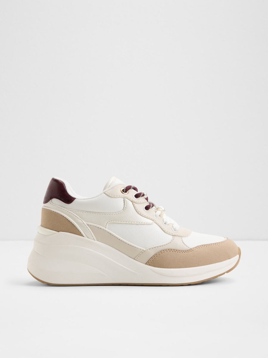 Beige PU Sports Sneakers