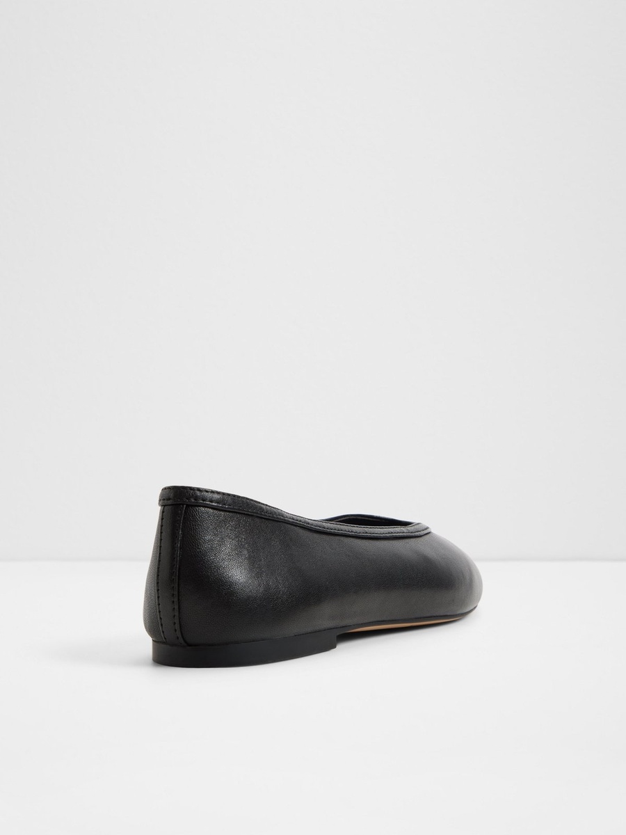 Women Black Leather Casual Flats