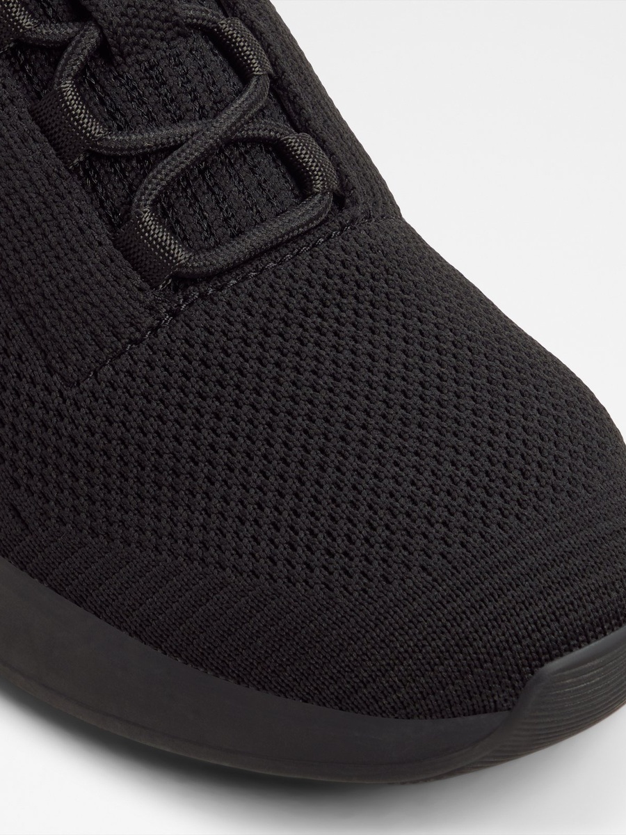 Women Black Polyester Knit Sports Sneakers