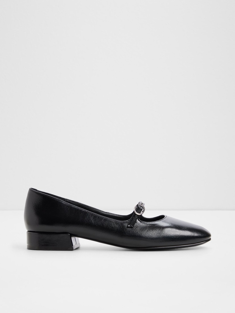 Women Black PU Mary Jane Flats