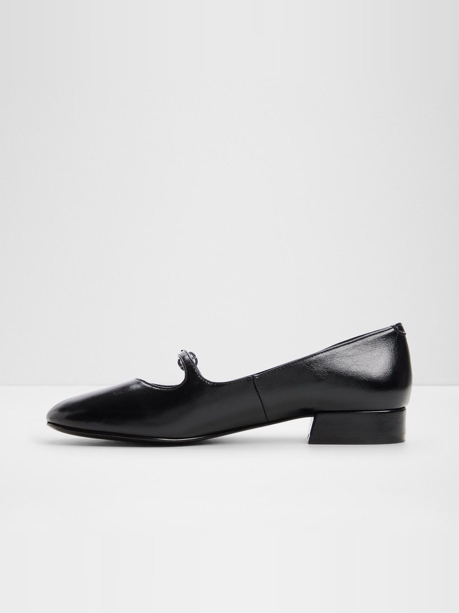 Women Black PU Mary Jane Flats