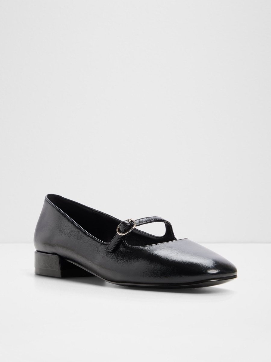 Women Black PU Mary Jane Flats