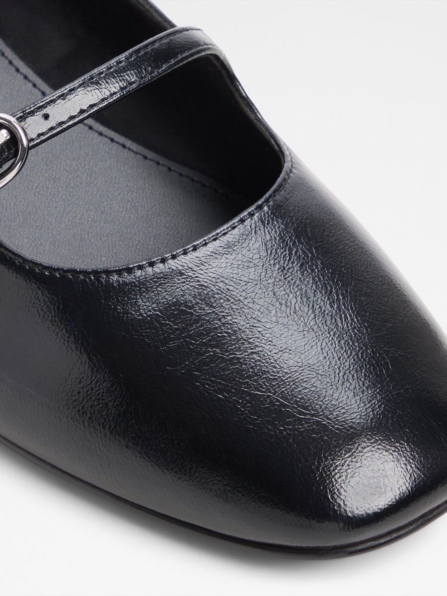 Women Black PU Mary Jane Flats