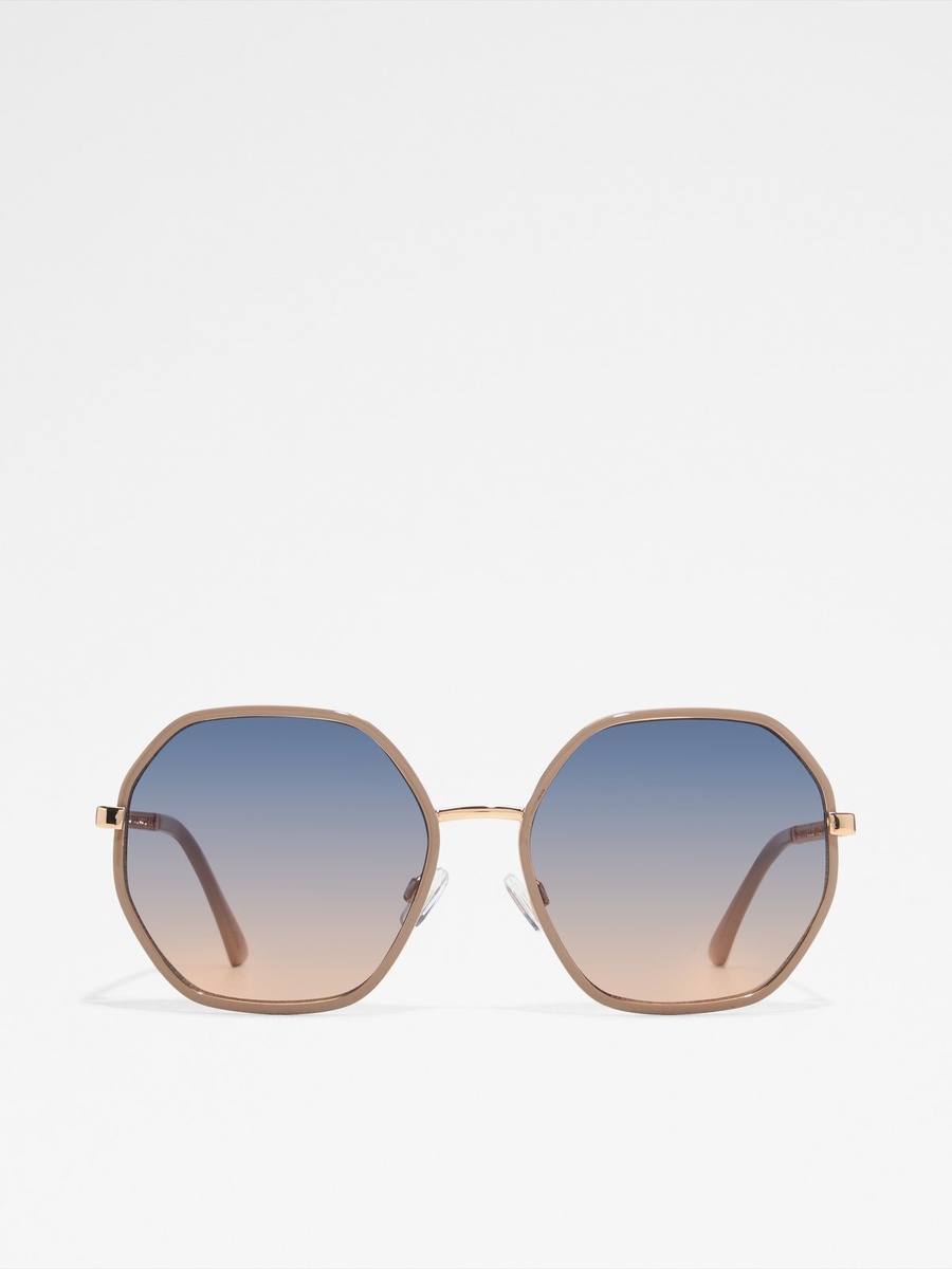 Women Gold Geometric Sunglasses