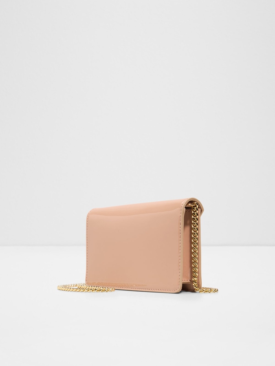 Women Beieg Plain Wallet on Chain