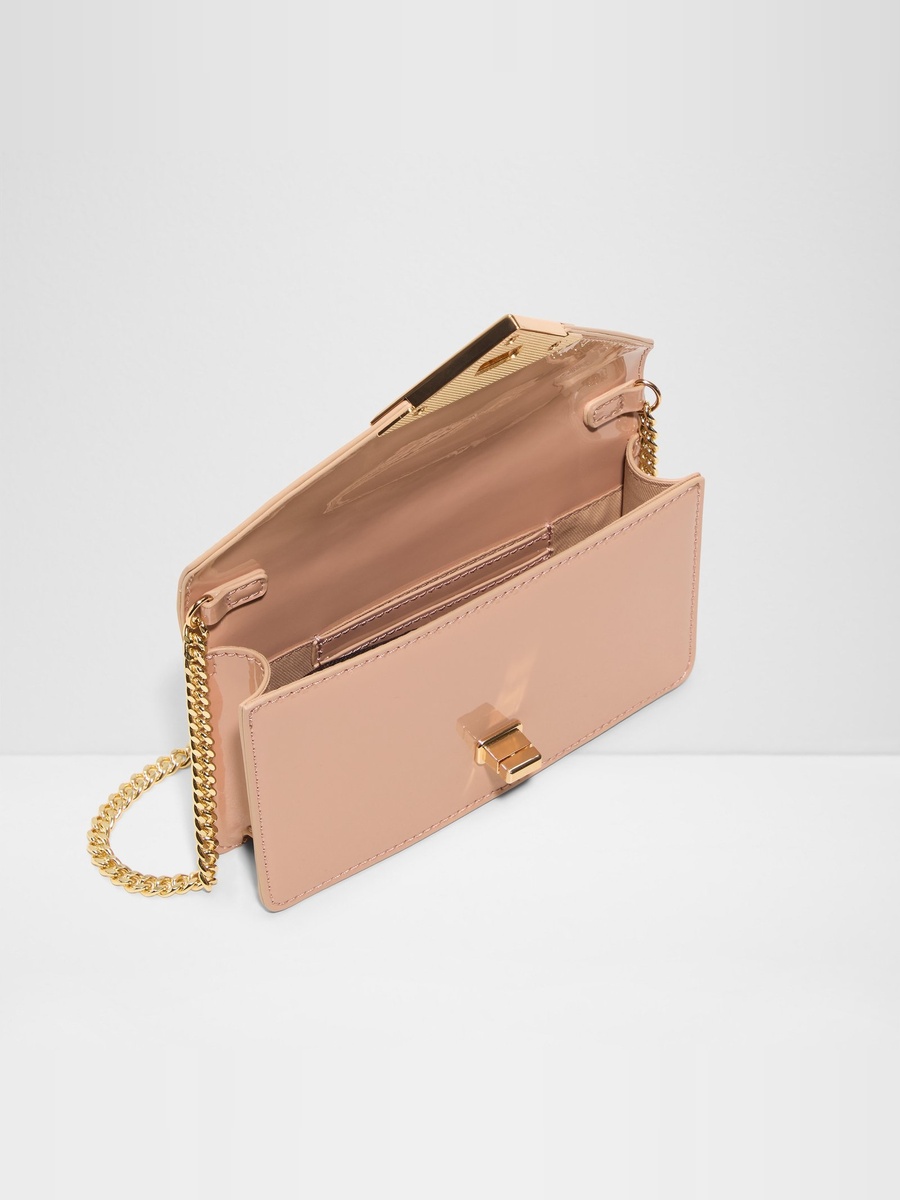 Women Beieg Plain Wallet on Chain