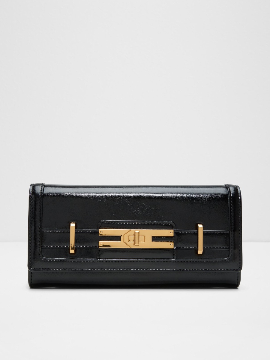 Women Black Plain Wallet