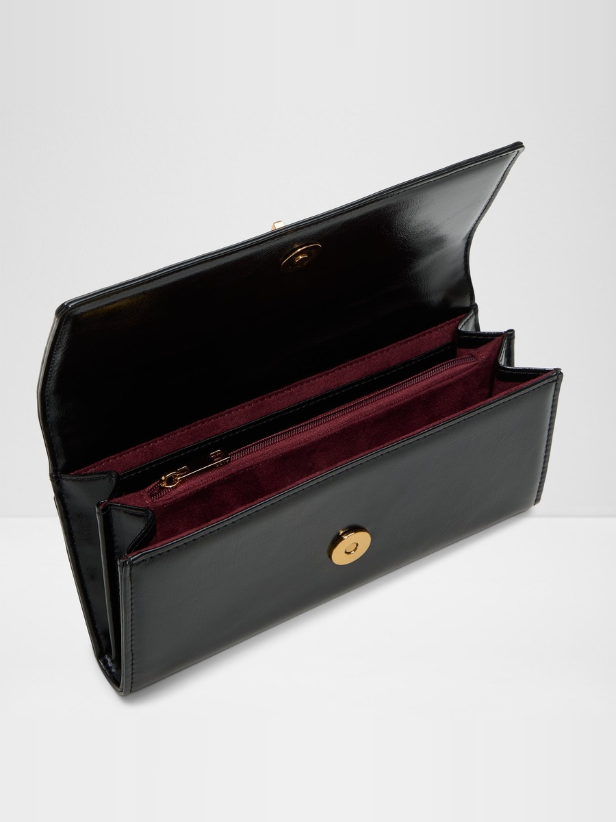 Women Black Plain Wallet