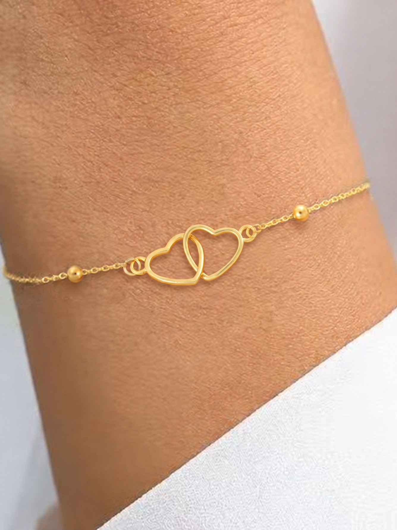 Gold Solid Charm Bracelet