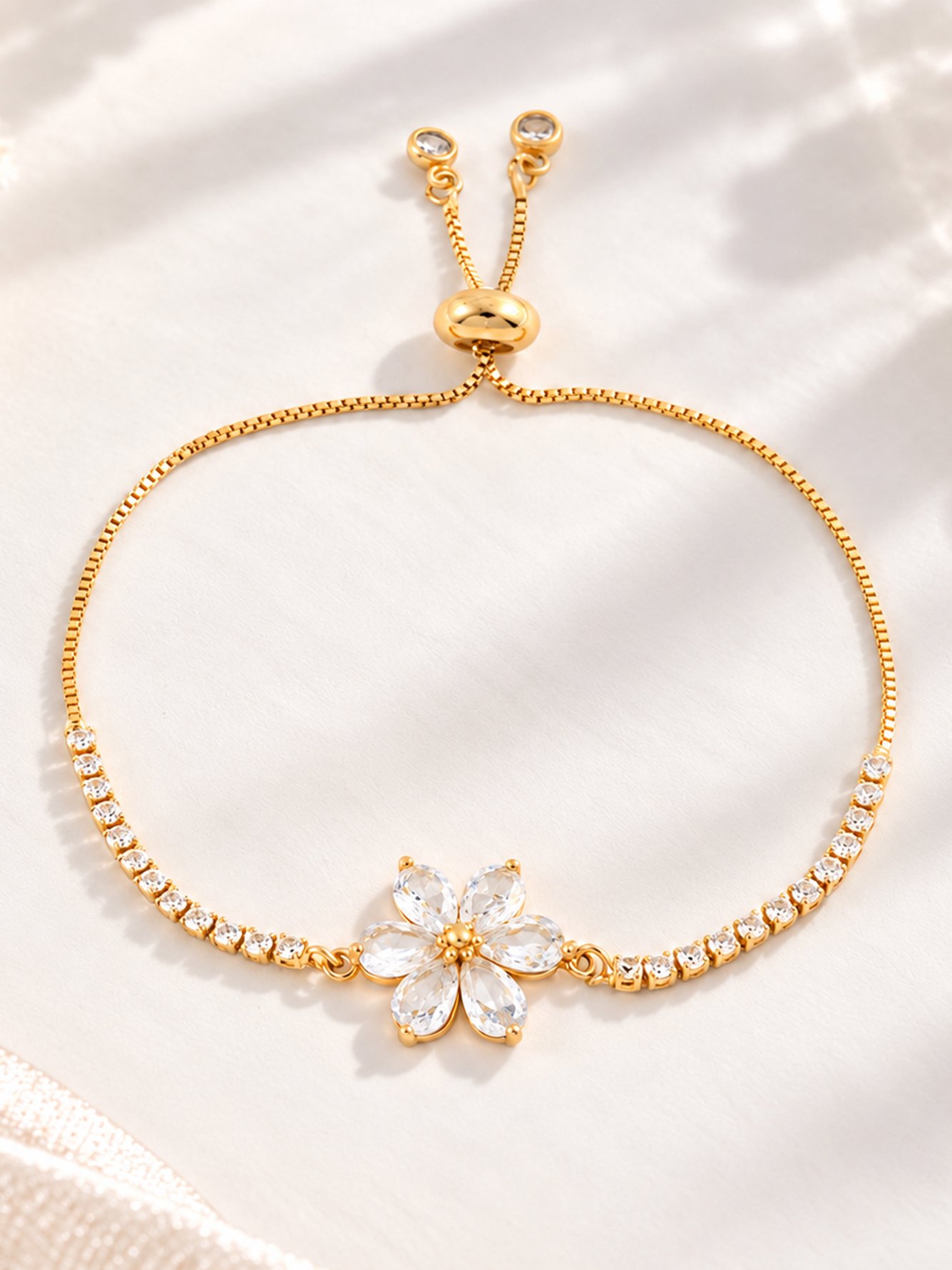 Gold Solid Charm Bracelet