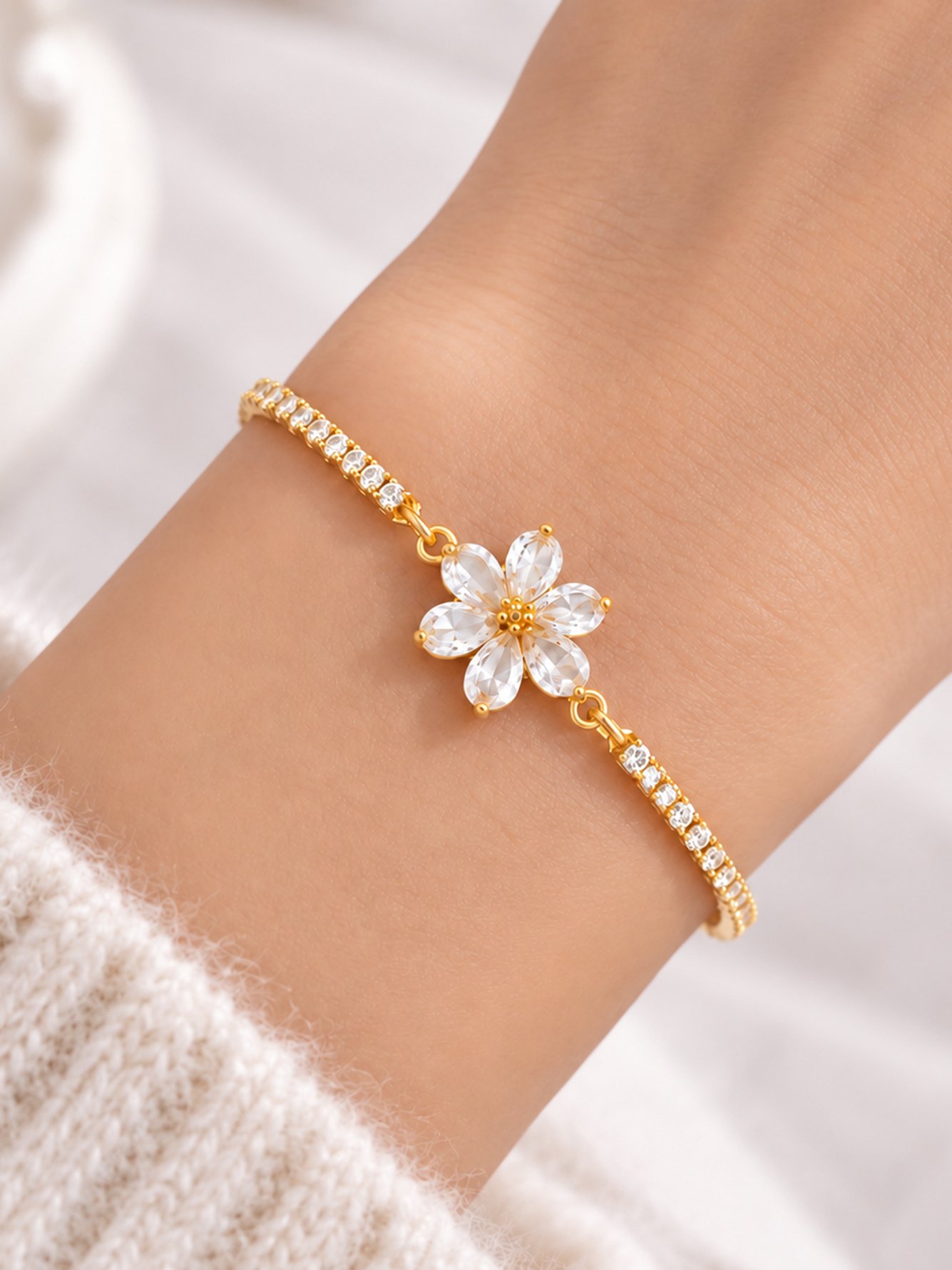 Gold Solid Charm Bracelet
