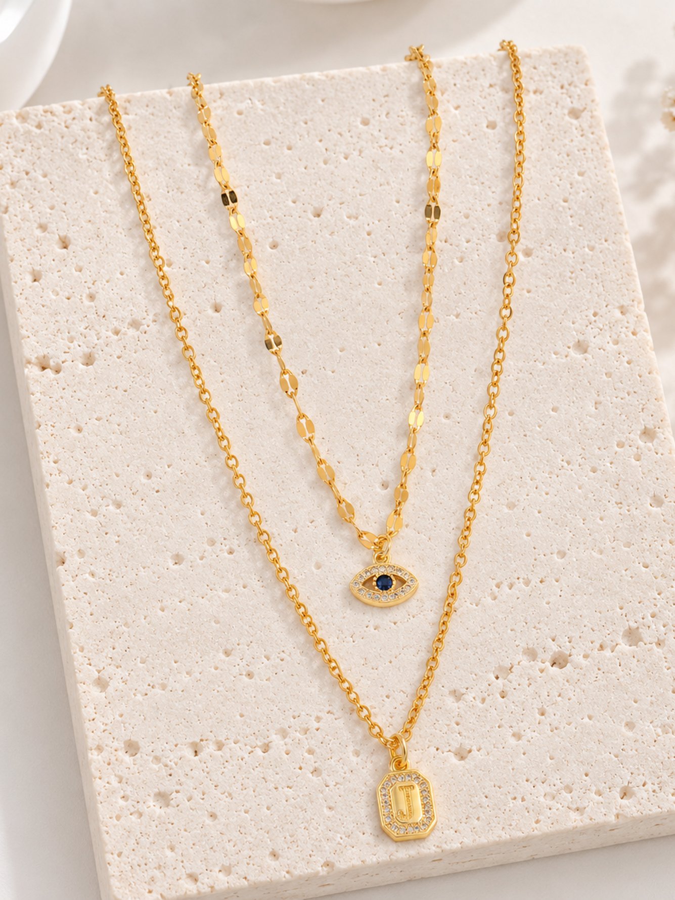 Gold Solid Pendant Necklace