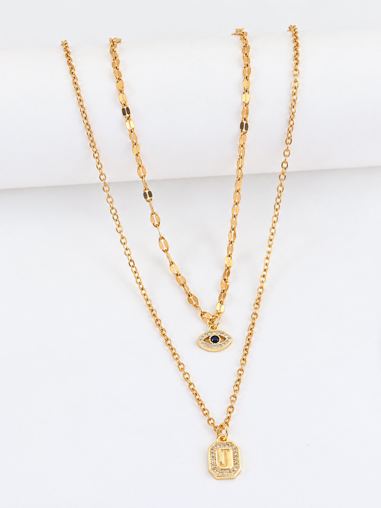 Gold Solid Pendant Necklace